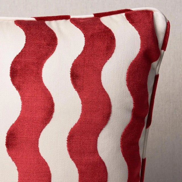 This pillow features The Wave Velvet by Miles Redd for Schumacher with a self welt finish. Pierre Cardin and Yves Saint...