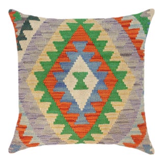 Modern Turkish Cedrick Hand Woven Kilim Throw Pillow For Sale