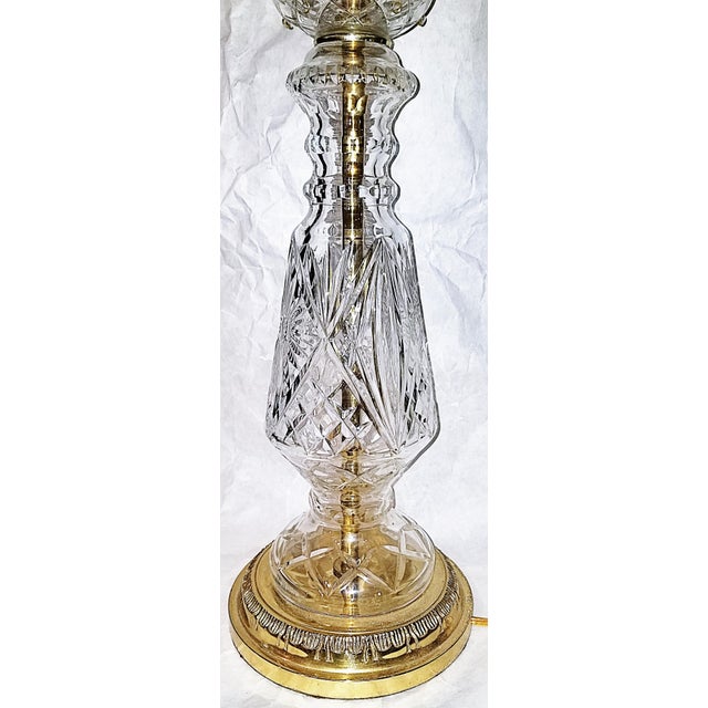 Mid 20th Century Hollywood Regency Crystal Table Lamp For Sale - Image 4 of 6