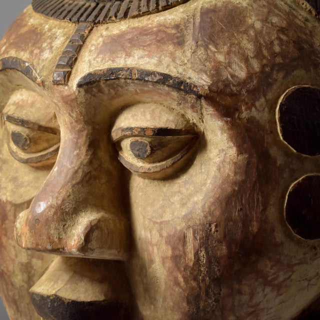 Early 20th Century Early 20th Century Igbo Huge Wood Carved Mask Nigeria For Sale - Image 5 of 13
