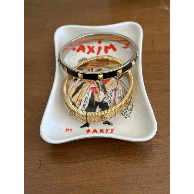 Mid-Century Modern Maxim's Paris France Ceramic Tip Tray Dish For Sale - Image 3 of 6