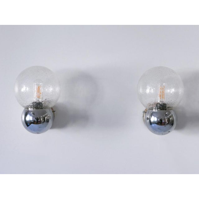 Mid-Century Modern Mid-Century Modern Glass & Metal Sconces, Germany, 1970s, Set of 2 For Sale - Image 3 of 18