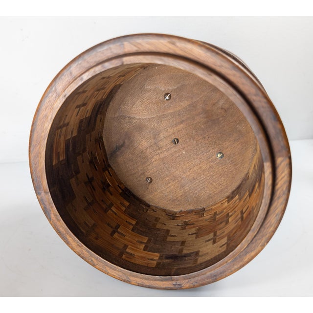 Early 20th Century Folk Art Parquetry Turned Wood Centerpiece Chalice For Sale - Image 15 of 18