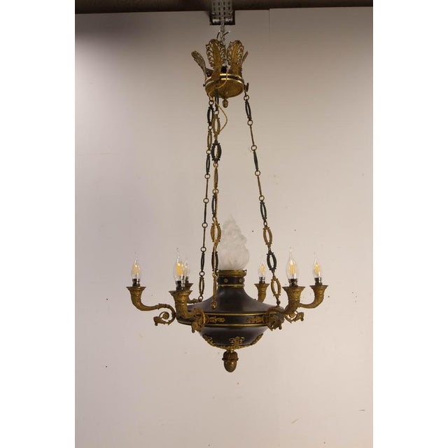 French Empire Style Lustre Bronze and Glass Chandelier, 1890 For Sale - Image 6 of 17