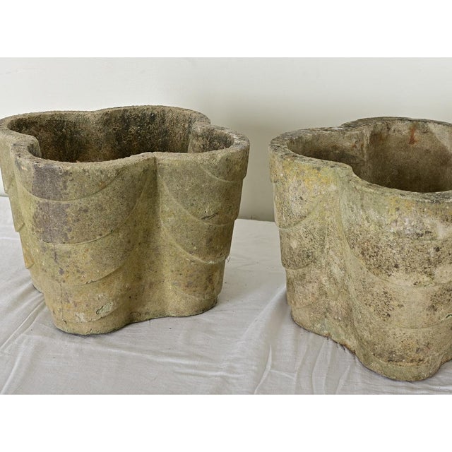 English Pair of Art Deco Stone Planters For Sale In Baton Rouge - Image 6 of 12