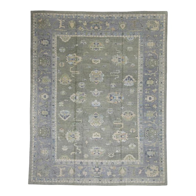 Turkish Oushak Rug 11'10" x 14'11" For Sale