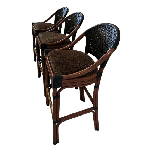 Palecek Designer Bar Stools- Vintage For Sale
