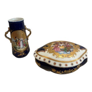 Vintage Limoges Porcelain Dresser Set For Sale