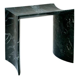 Trilite Medium Bench in Verde Lepanto Marble by Bufalini Marmi For Sale