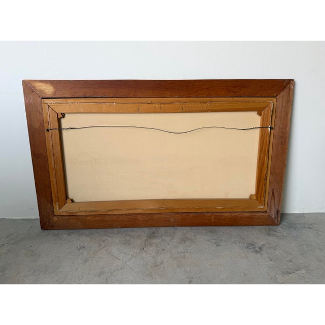 1970’s Charles Stepule Sunset Harbor Scene Oil on Canvas Painting, Wood Framed For Sale - Image 12 of 12