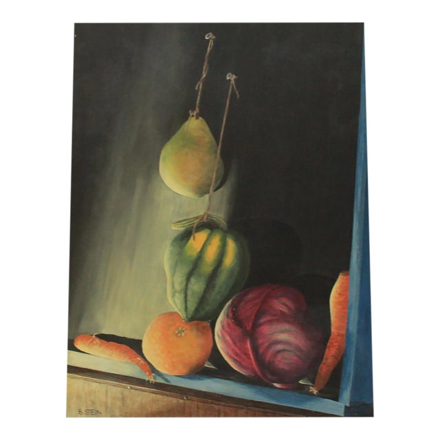 Vintage Unframed Moody Still Life Painting on Board For Sale