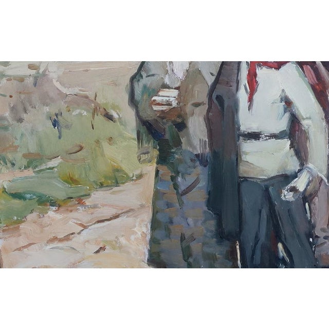 1970s Original Oil Painting, Ukrainian Artist Kiselev, Socialist Realism, 1970 50-79 For Sale - Image 5 of 6