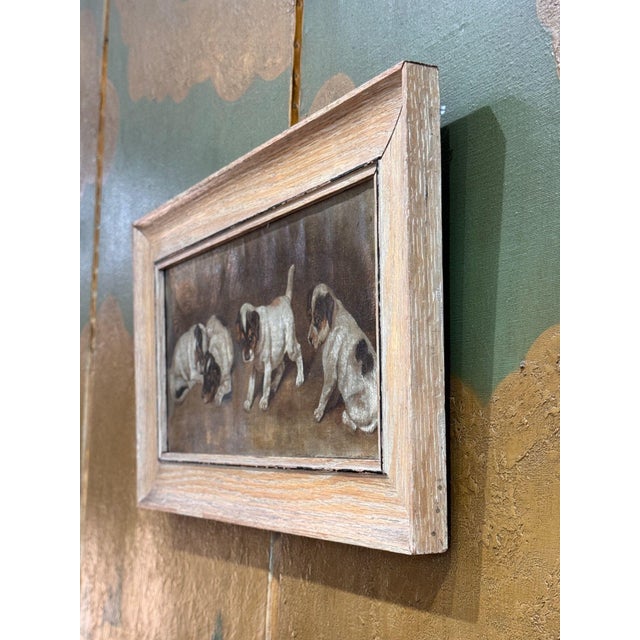 Early 20th Century Early 20th Century American School Painting of Jack Russell Terrier Puppies For Sale - Image 5 of 5