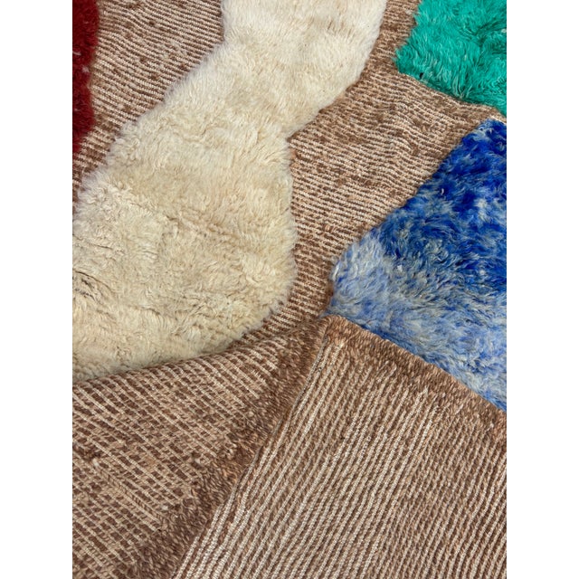 Contemporary Moroccan Mrirt Wool Rug, Handwoven Abstract Berber Area Rug, Organic Modern Designer Carpet, 89" X 118" For Sale - Image 10 of 11