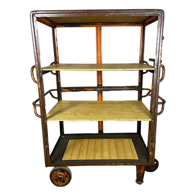 Vintage Industrial Wheel Rack For Sale