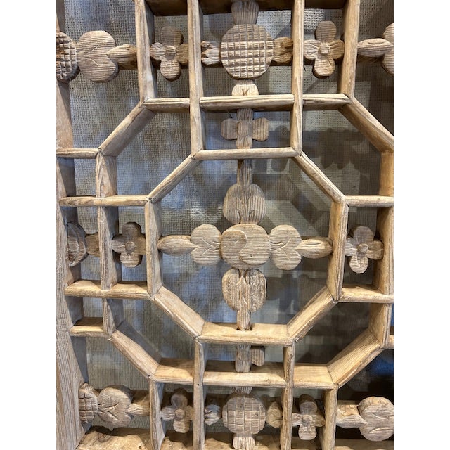 Set of 4 Antique Chinese Carved Pine Wall Panels/Doors/Screens For Sale - Image 4 of 7