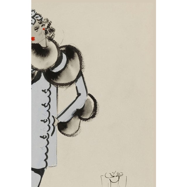 Not Yet Made - Made To Order Vintage French Fashion Art Print – Pale Blue Art Deco Illustration, 24" X 32" For Sale - Image 5 of 8