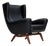Vintage Danish Lounge Chair in Leather and Teak by Illum Wikkelsø for Søren Willadsen Møbelfabrik, 1960s For Sale