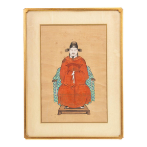 Chinese Portrait of a Seated Official Gouache