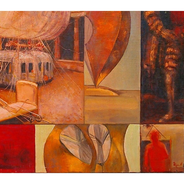 Abstract Painting Avant-Garde Expressionisme Antique Oil Painting Original Soviet Art Ukrainian Artist Schigolev 74-87 For Sale - Image 6 of 6