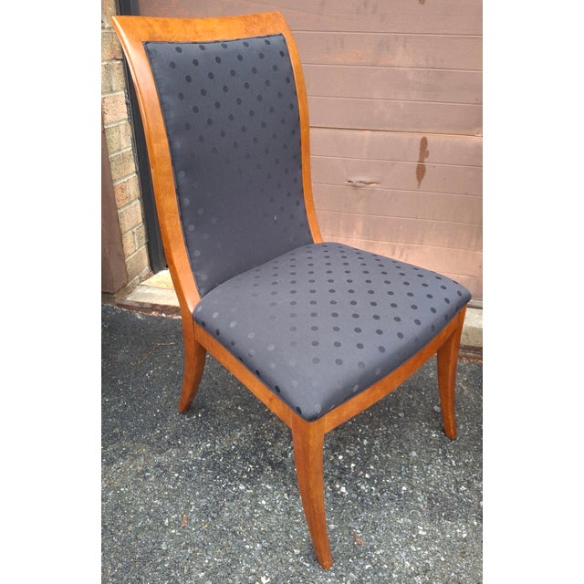 Biedermeier Set of Six Hickory White Maple and Black Upholstered Dining Chairs For Sale - Image 3 of 14
