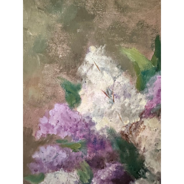 Impressionist Vintage Flower Still Life in Ornate Frame For Sale - Image 3 of 8