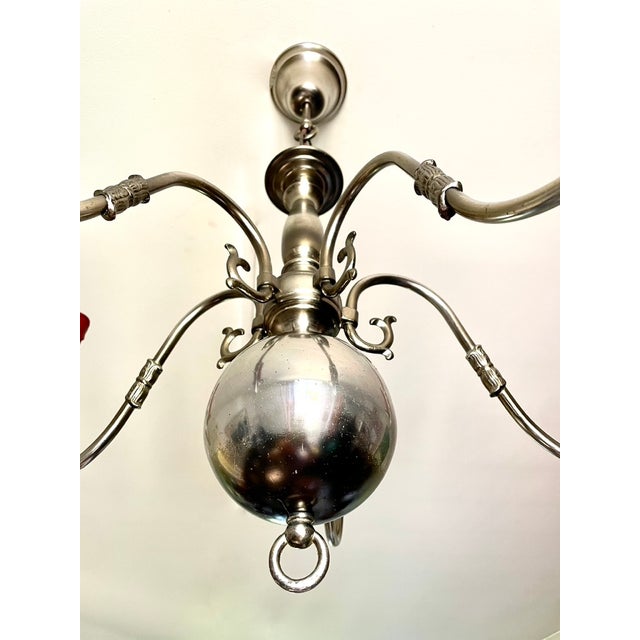 Dutch Grey Metal Chandelier, 1970 For Sale - Image 6 of 9
