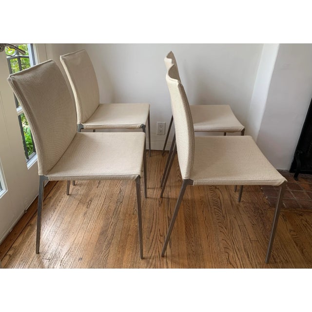 1990s Solid Aluminum Frame Dining Side Chairs, Set of 4 For Sale - Image 9 of 12