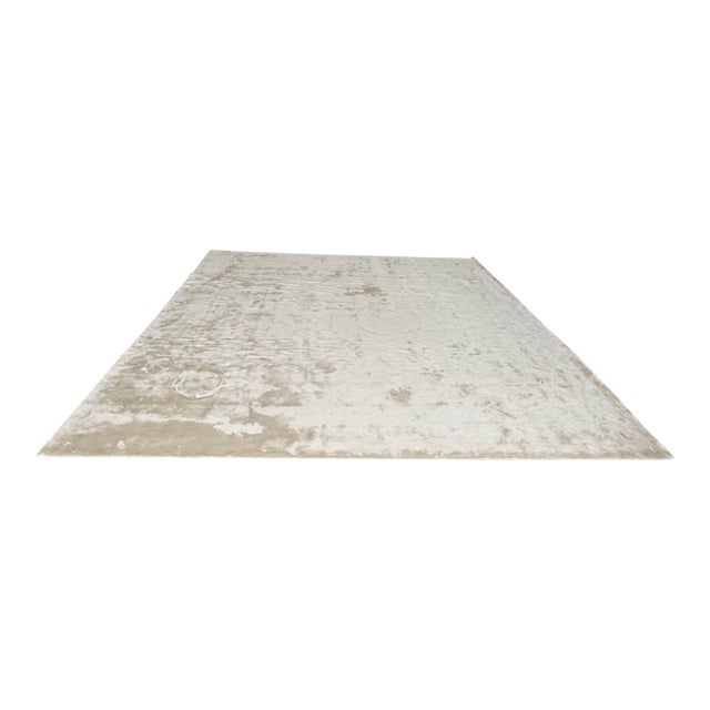 13ft 10in × 13ft 10in Rodolfo Dordoni for Minotti Dibbets Area Rug, Ecru For Sale