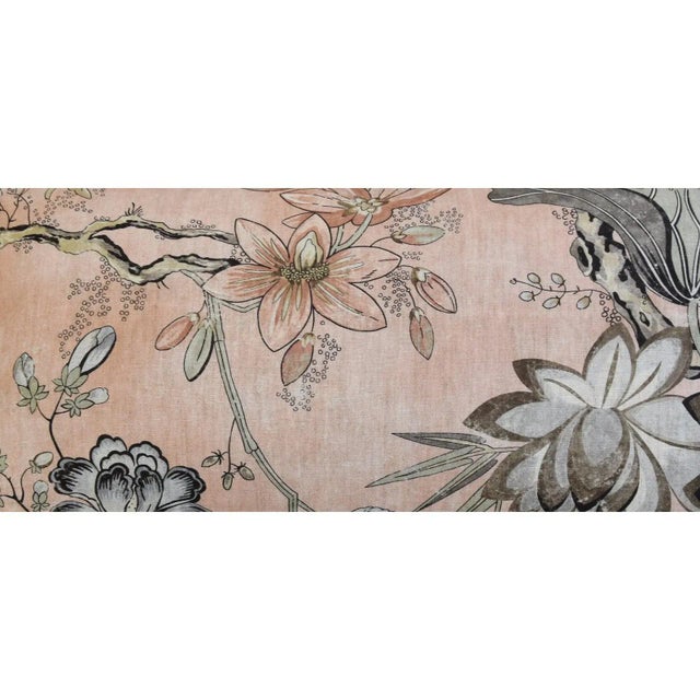 English Anna French Blush Thibaut Floral Feather/Down Lumbar Pillow For Sale - Image 3 of 5