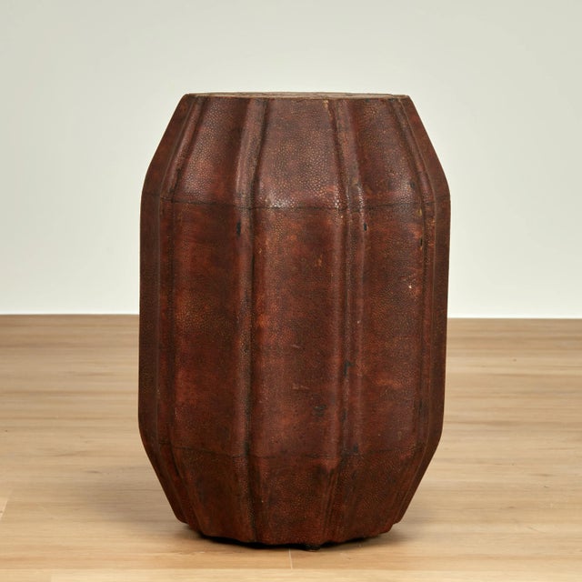 Brown Vintage Pair of Shagreen Garden Seats or Stands For Sale - Image 8 of 11