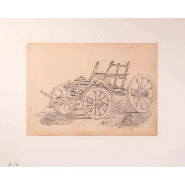 Alexandre Bida, Carriage, Original Drawing, Mid 19th-Century For Sale - Image 3 of 3