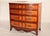 American federal mahogany and feathered birch bow front chest of drawers, circa 1800. With a single board bow shaped top...