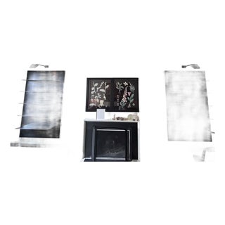 Pair of David Howell Design Face Fabricated Solid Steel Book Shelf Items, Attributed For Sale