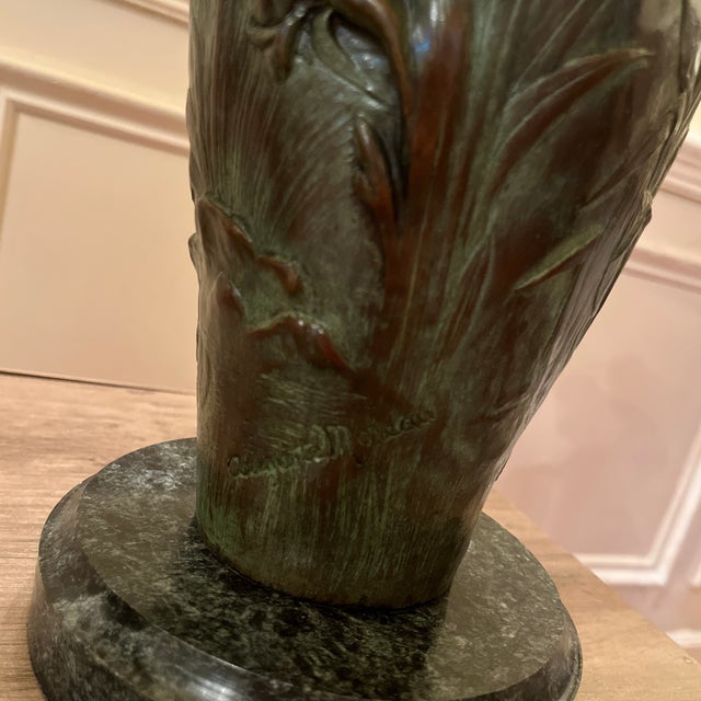 Auguste Moreau Art Nouveau Vases - Pair For Sale - Image 9 of 12