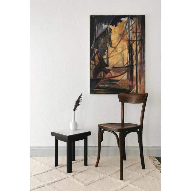 Brown Bauhaus Art-Deco Flower Side Table in Marble, 1930s For Sale - Image 8 of 9