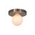 Globe Flush Mount Brushed Nickel, 3 Inch Glass Globe, by Research.Lighting, Modern, Minimal For Sale - Image 4 of 6