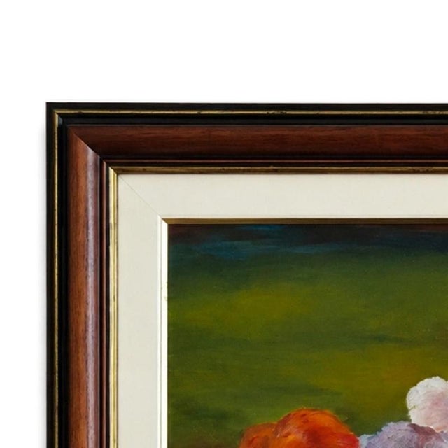 Painting - Jusa (20th century) - Flowers 1995 (signed). Flowers; acrylic on canvas. Signed and dated 1995. Dimensions: 27...