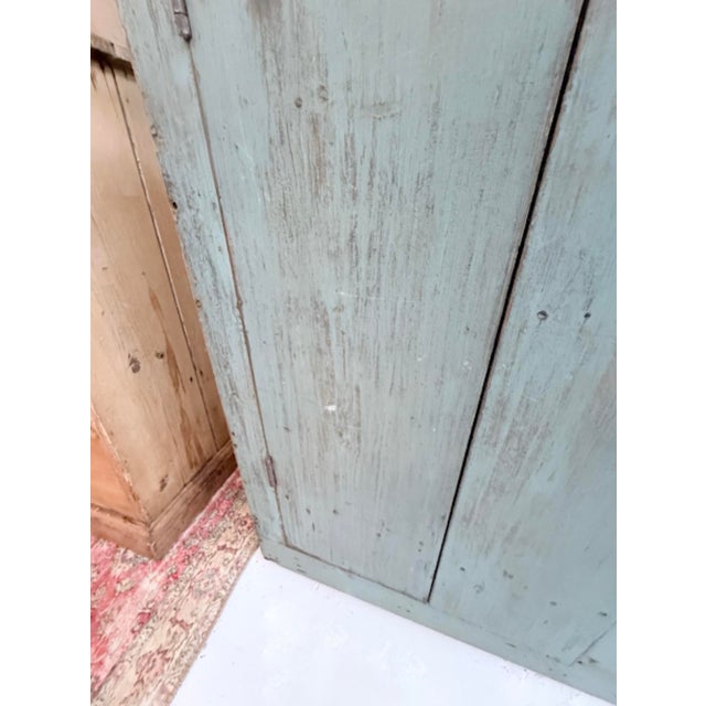 Baby Blue Mid 19th Century Antique Pine Hutch Woth Original Paint For Sale - Image 8 of 10