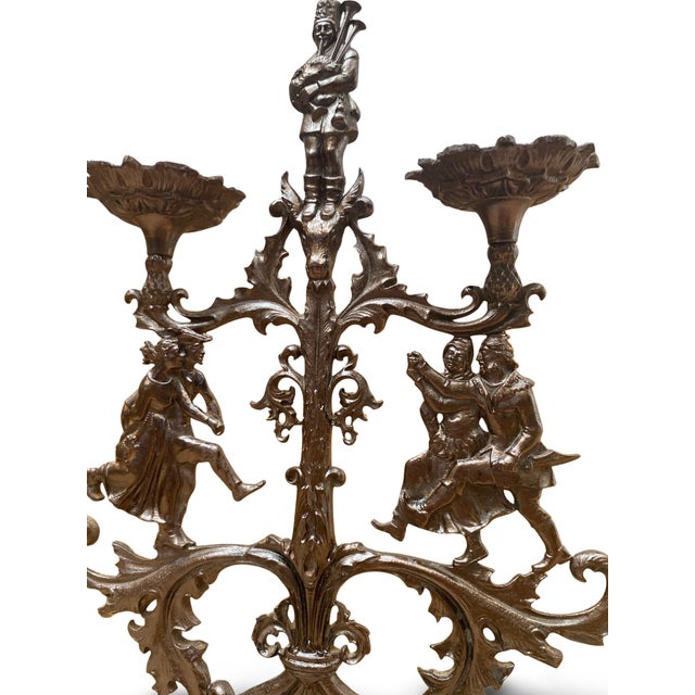 Gothic Revival Patinated Wrought Iron Candelabra, 19th Century For Sale - Image 12 of 17