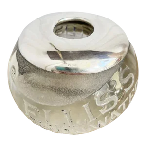 1891 English Sterling Silver and Glass Mineral Water Advertising Match Striker