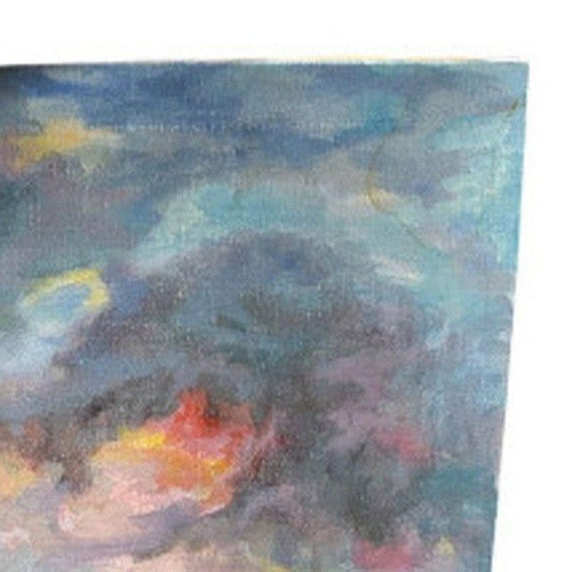 1980s Impressionist Sunset in the Sky Oil on Canvas Cloudscape Painting For Sale In Los Angeles - Image 6 of 6