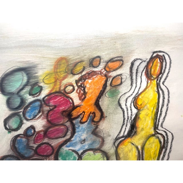 Vintage Orignal Lucia Wilcox Gouache Mixed Median Abstract Nudes Painting Sketch For Sale - Image 9 of 12