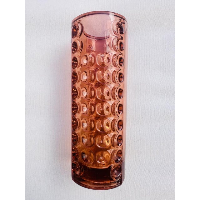 Czech Pressed Glass Vase attributed to Rudolf Hurnikl for Rudolfova Hut Dubi Glassworks, 1960s For Sale - Image 4 of 4