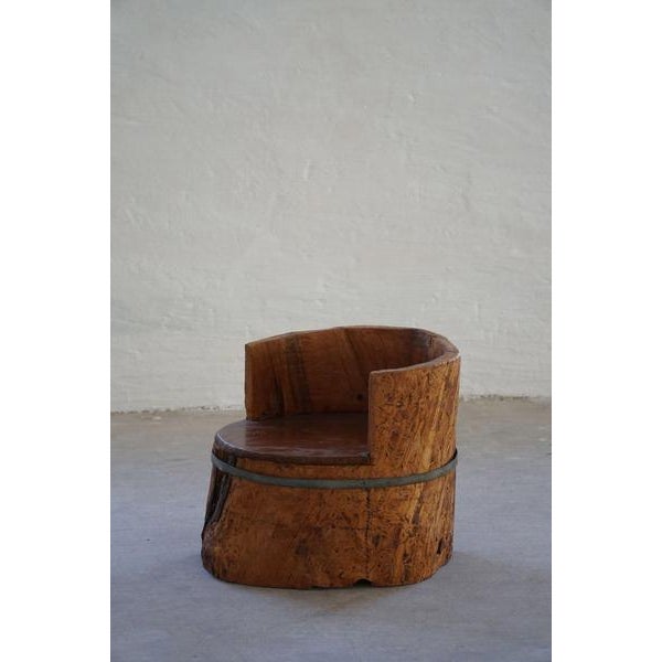 1920s Swedish Primitive Stump Chair in Pine, 1920s For Sale - Image 5 of 18