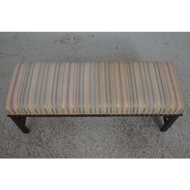 Chippendale Drexel Heritage Mahogany Chippendale Style Window Bench For Sale - Image 3 of 15