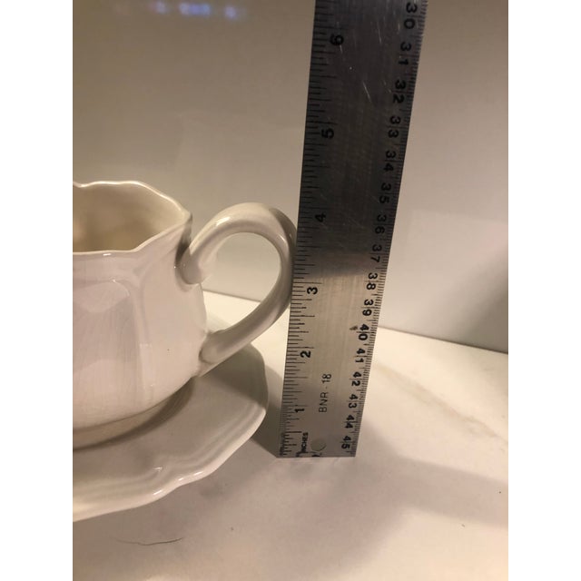 1950s White Federalist Ironstone Gravy Boat and Saucer For Sale - Image 11 of 12