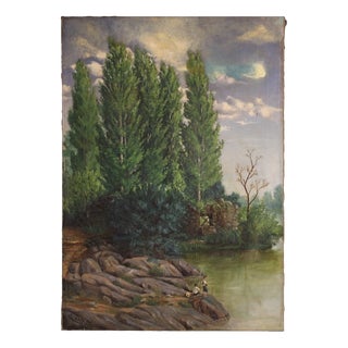 C. Coll, Spanish Landscape, 1883, Oil on Canvas For Sale