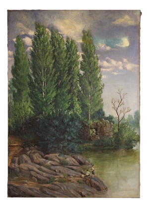 C. Coll, Spanish Landscape, 1883, Oil on Canvas