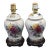 Vintage Romantic Painted Porcelain Floral Roses Boudoir Table Lamps - Pair For Sale